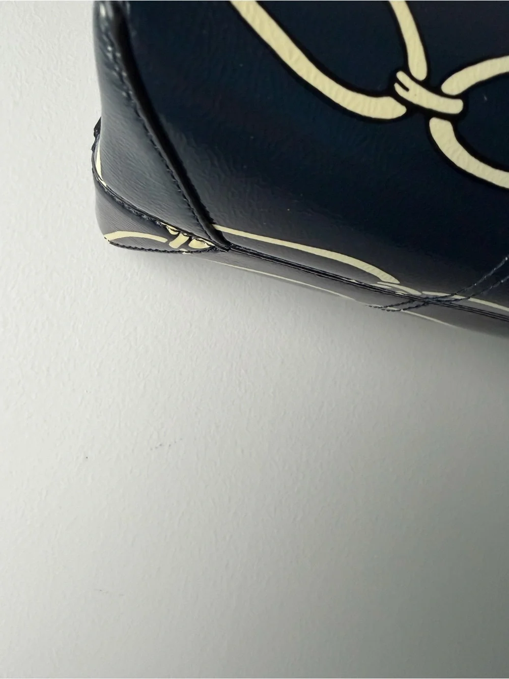 Tory Burch  Block-T Satchel in Navy Blue Patent Elliptical Link